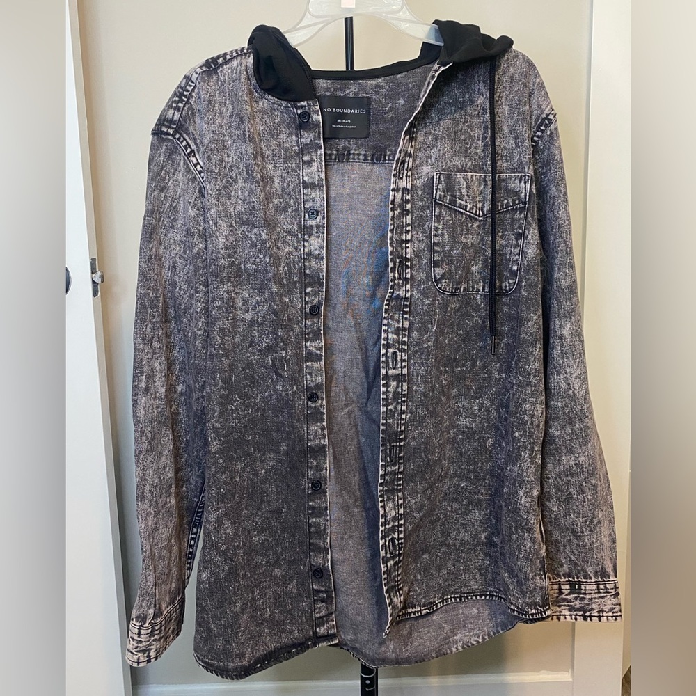 Men’s Black Button Up Shirt Jacket